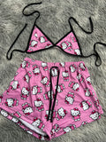 Hello Kitty Fondo Rosa Top Con Short Brush