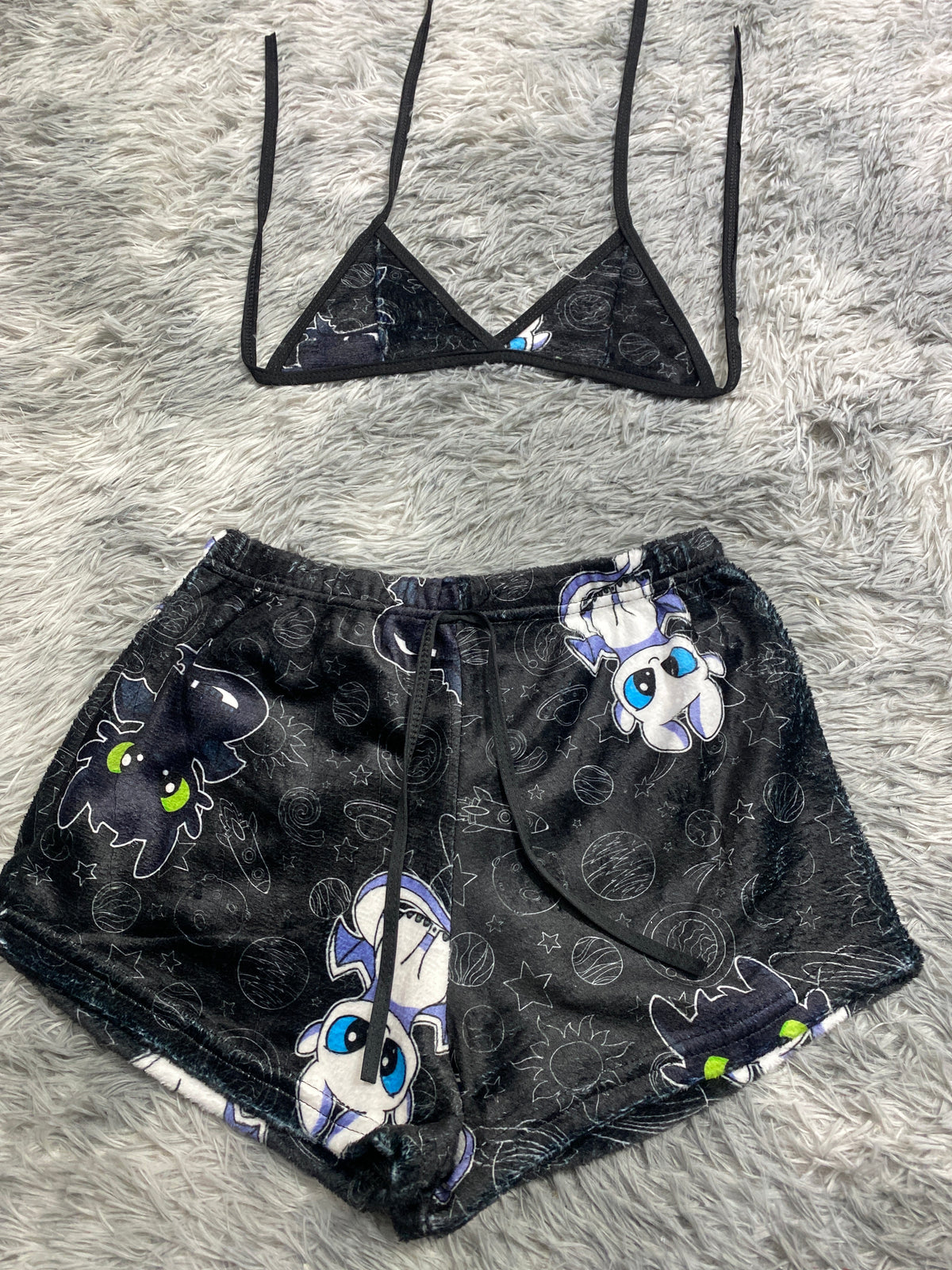 Chimuelo Dragón Con Su Novia Top Con Short Afelpado