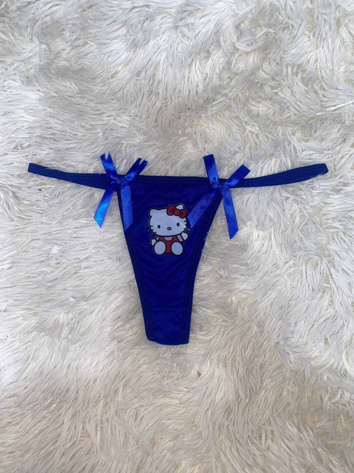 Hello Kitty Delgada Azul Rey Tanga De Dama