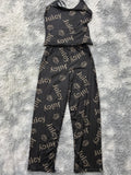 Juicy Fondo Negro Blusa Con Pantalón