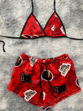 Stranger Things Rojo Top Con Short Afelpado