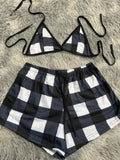 Cuadros Negros Y Blancos Top Con Short Brush