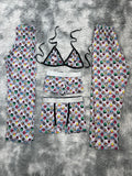 Superheroes Caras Fondo Gris Pijama De 5 Piezas