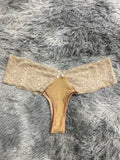 Moño Beige Tanga De Dama
