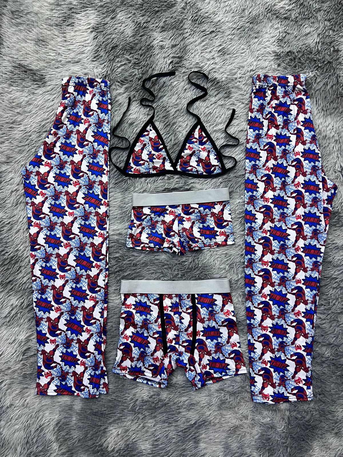Spiderman Telarañas Azules Pijama De 5 Piezas