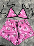 Scream Fondo Rosa Top Con Short Unitalla De Brush