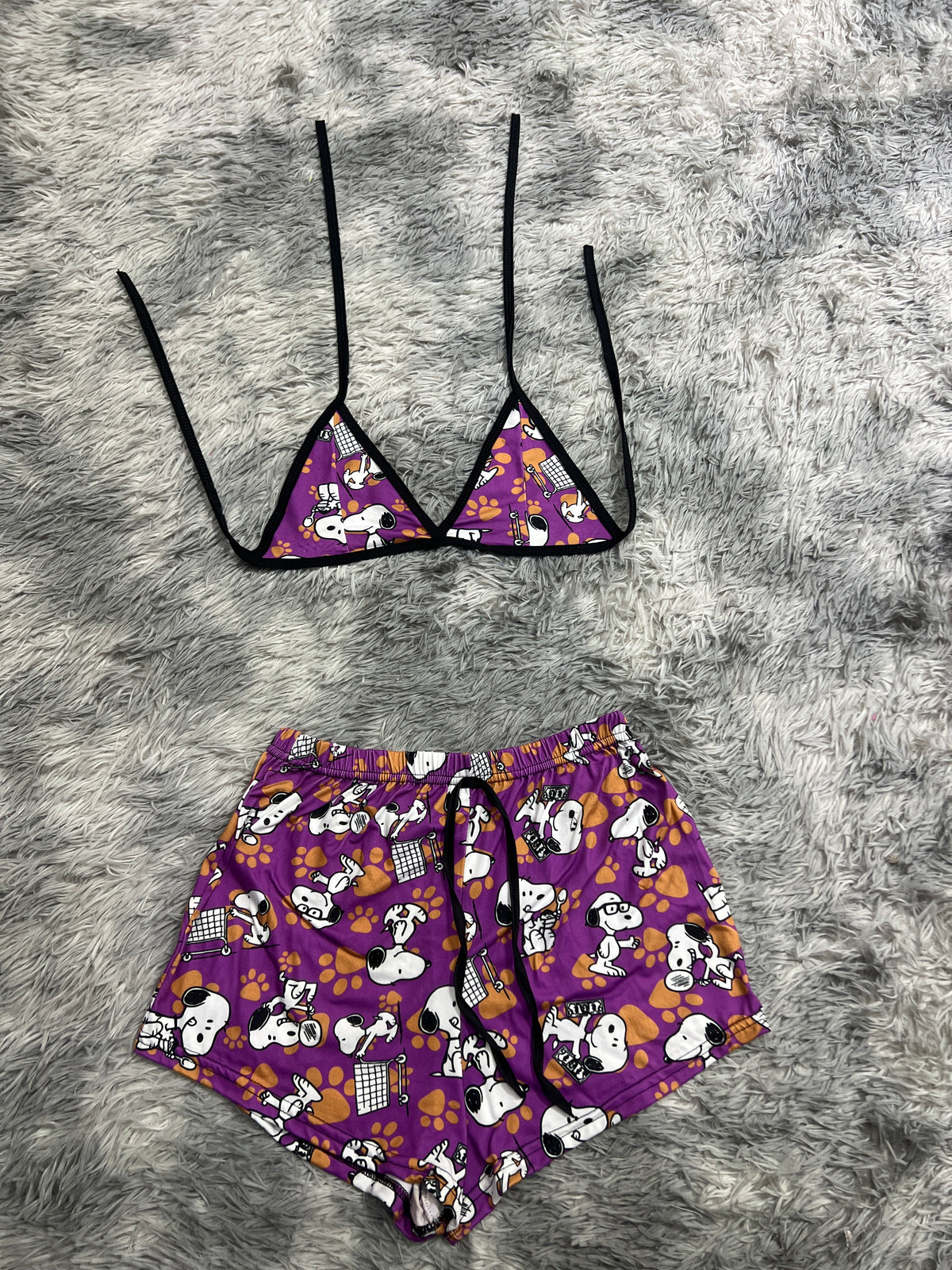 Snoopy Morado Top Con Short Brush