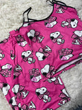 Snoopy Rosa Blusa Con Pantalón