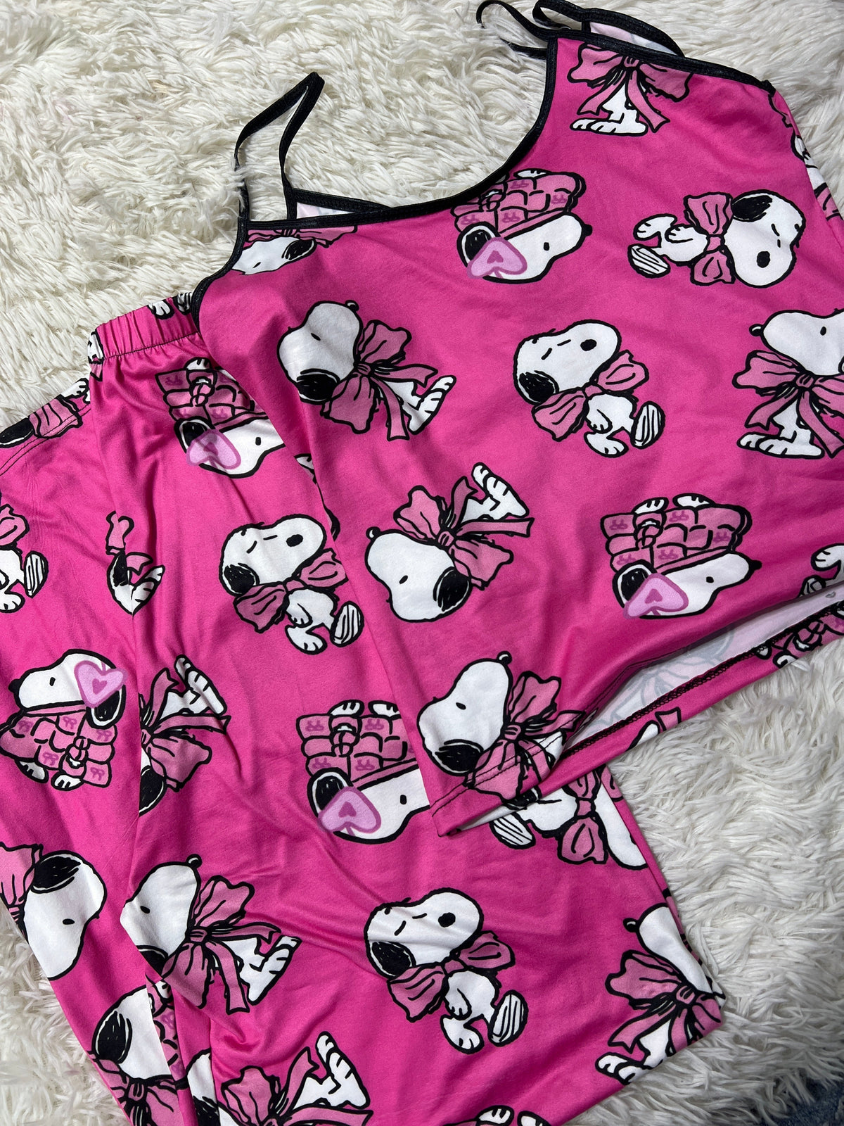 Snoopy Rosa Claro Blusa Con Pantalón