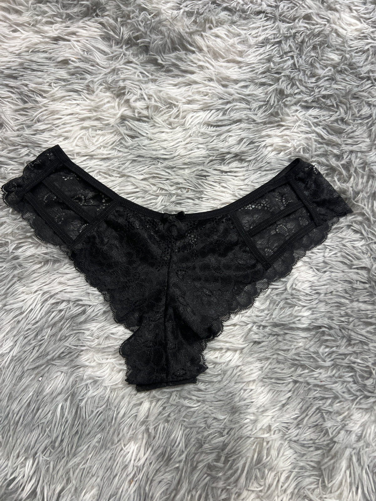 Líneas Delanteras Negro Tanga De Dama