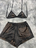 Cuadros Cafes Top Con Short Afelpado