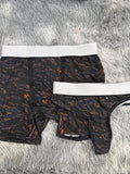 Camuflaje Negro Con Naranja Duo Unitalla Con Tanga