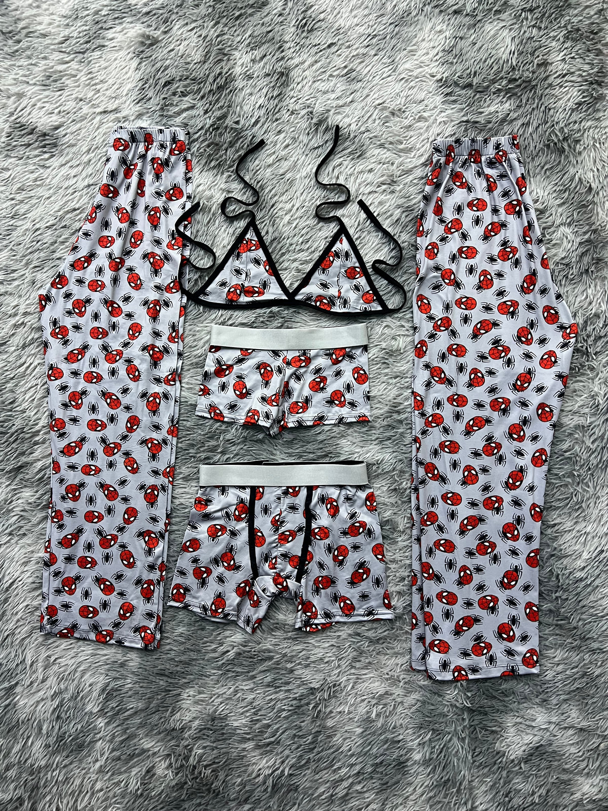Spiderman Gris Pijama De 5 Piezas