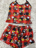 Mickey Mouse Rojo Blusa Con Short