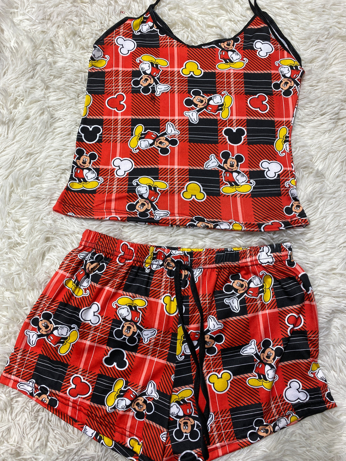 Mickey Mouse Rojo Blusa Con Short