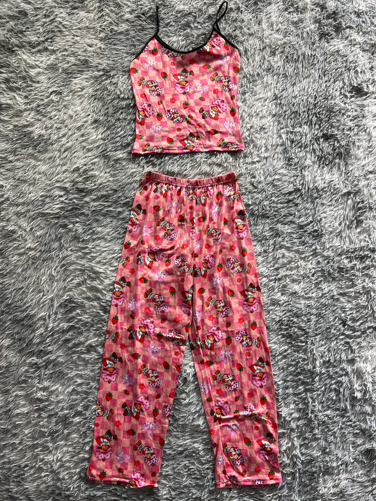 Rosita Fresita Cuadrados Rosas Blusa Con Pantalón