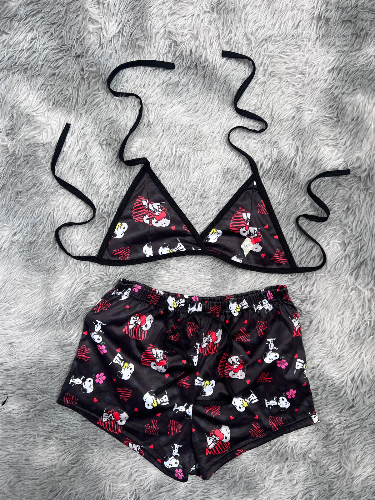 Snoopy Corazones Top Con Short Brush