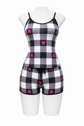 Corazón Cuadros Blusa Con Short