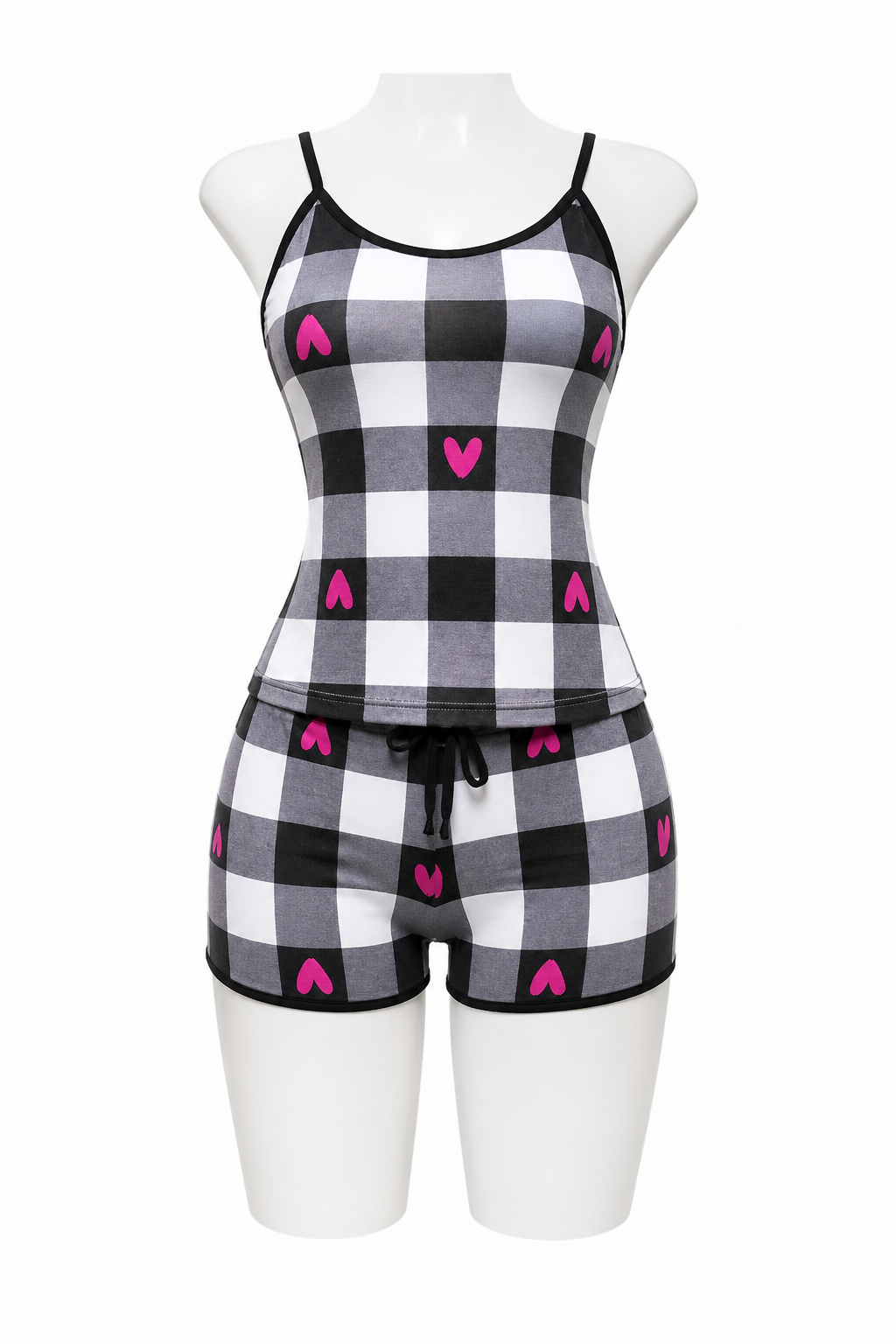 Corazón Cuadros Blusa Con Short