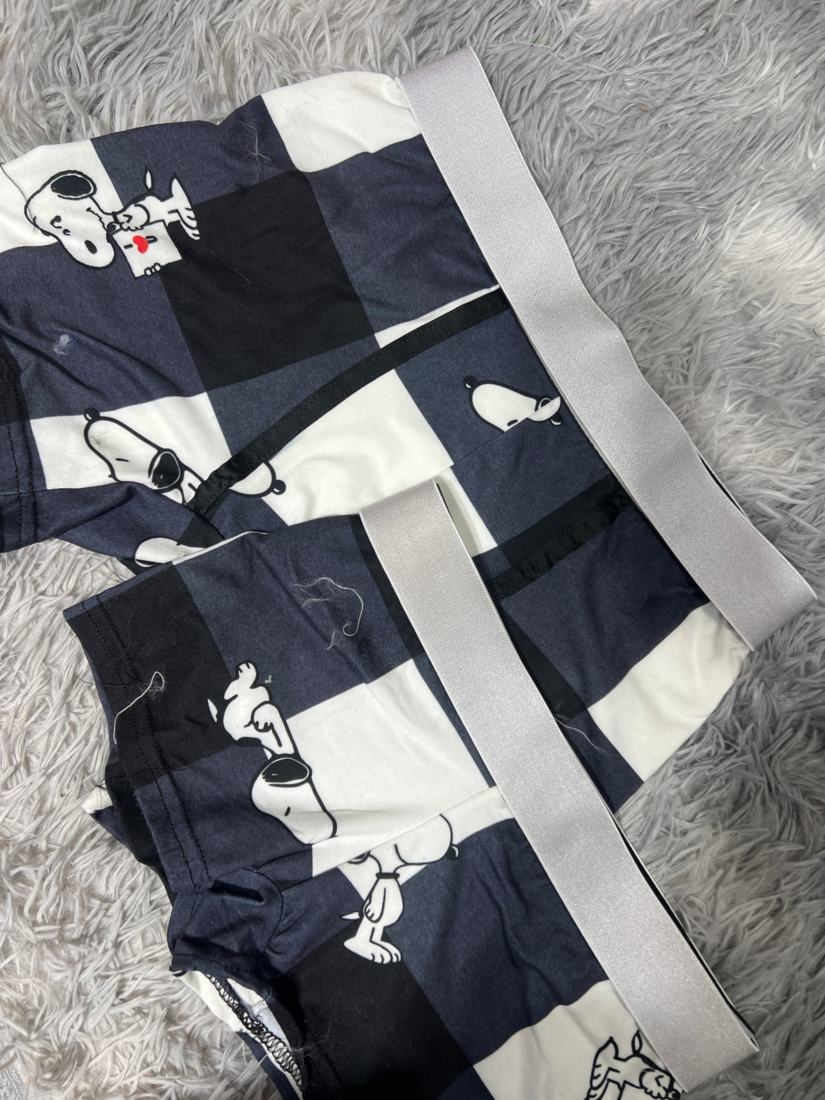 Snoopy Cuadros Negros Y Blancos Duo Con Boxer Unitalla