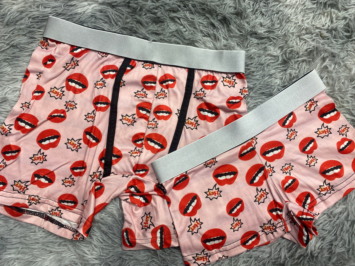 Labios Fondo Rosa Duo Con Boxer Unitalla