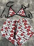 Spider Kitty Corazones Fondo Blanco Top Con Short Brush
