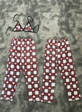 Corazones Cuadros Rojos Y Blancos Duo De Pijama Afelpada