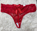 Moño Atras Roja Tanga De Dama