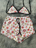 Copos de nieve y estrellas Top Con Short Afelpado