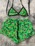Merry Grinchmas verde Top Con Short Afelpado