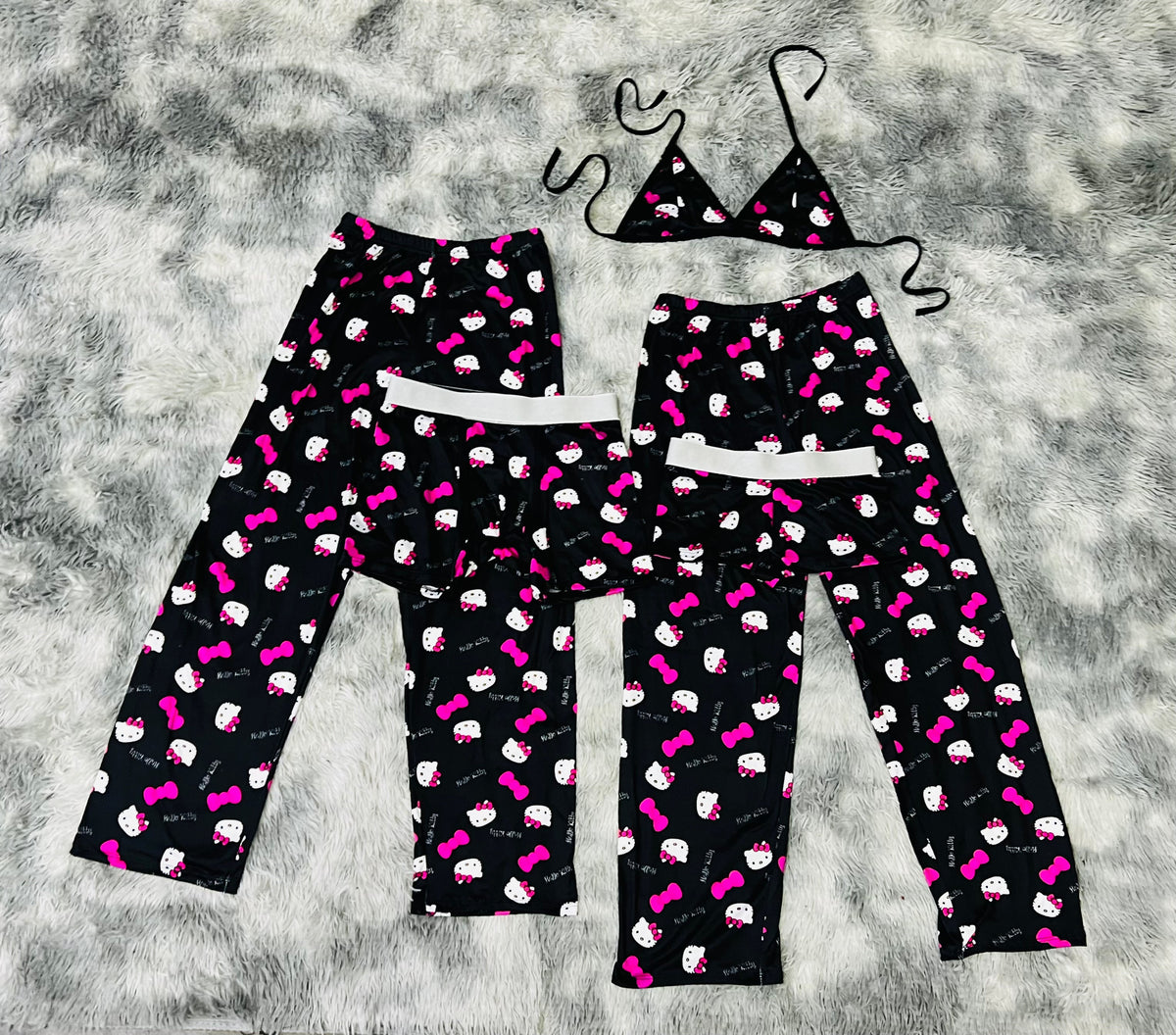 Hello Kitty Rosa 5 Piece Pajama Pijama De 5 Piezas