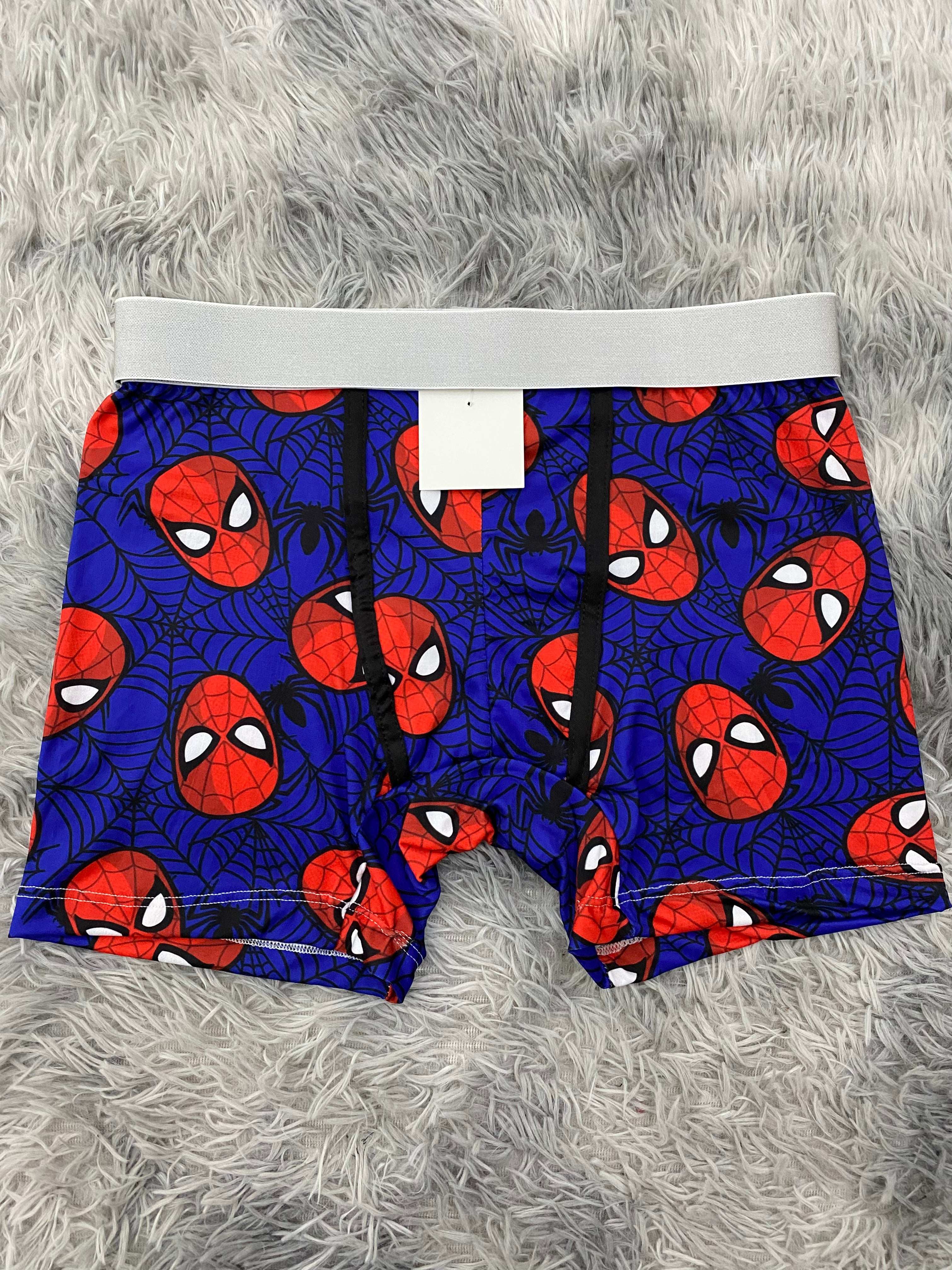 Spiderman Telaraña Negra Fondo Azul Boxer Hombre Unitalla