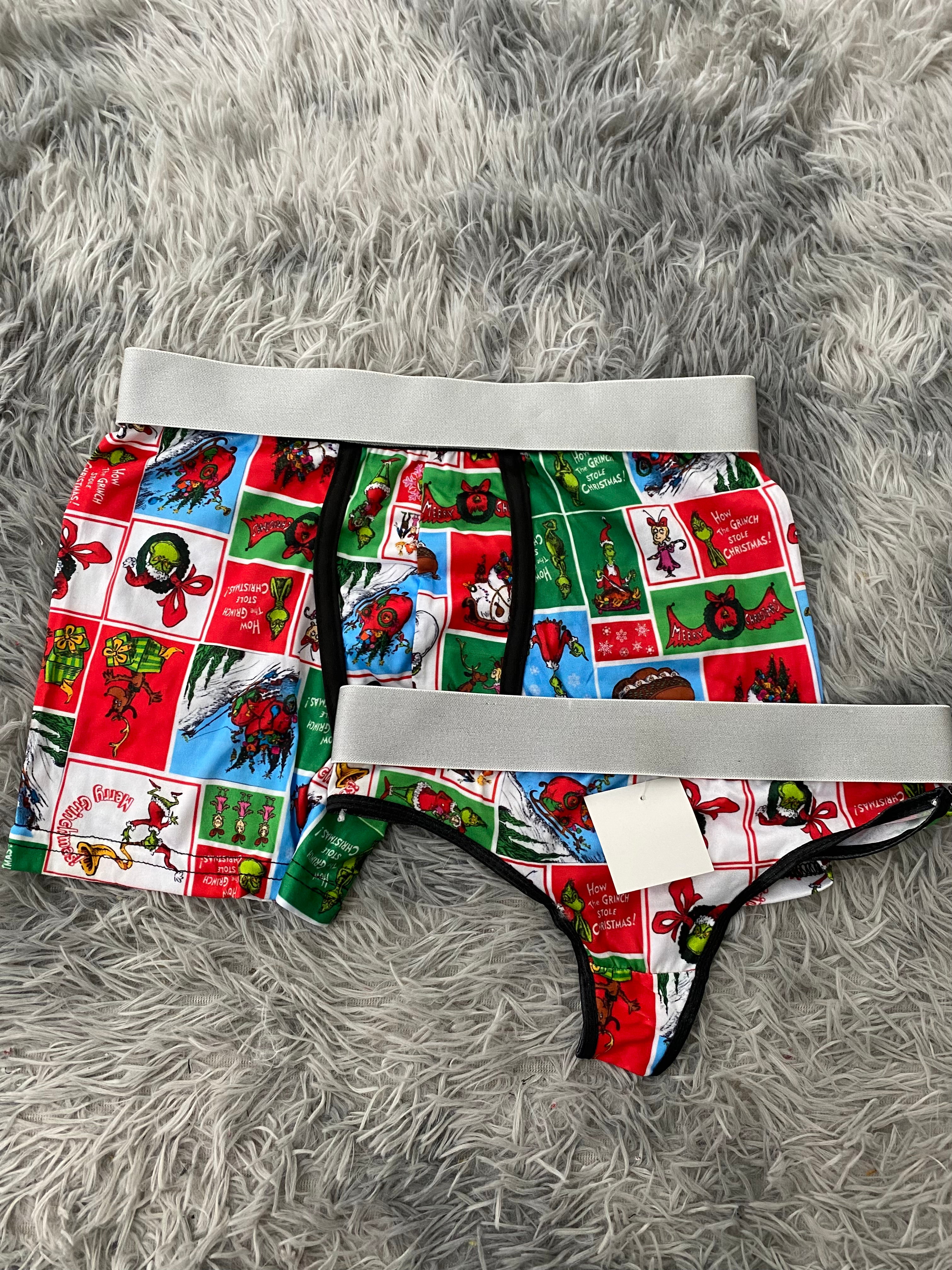 Grinch cuadros colores Duo Unitalla Con Tanga