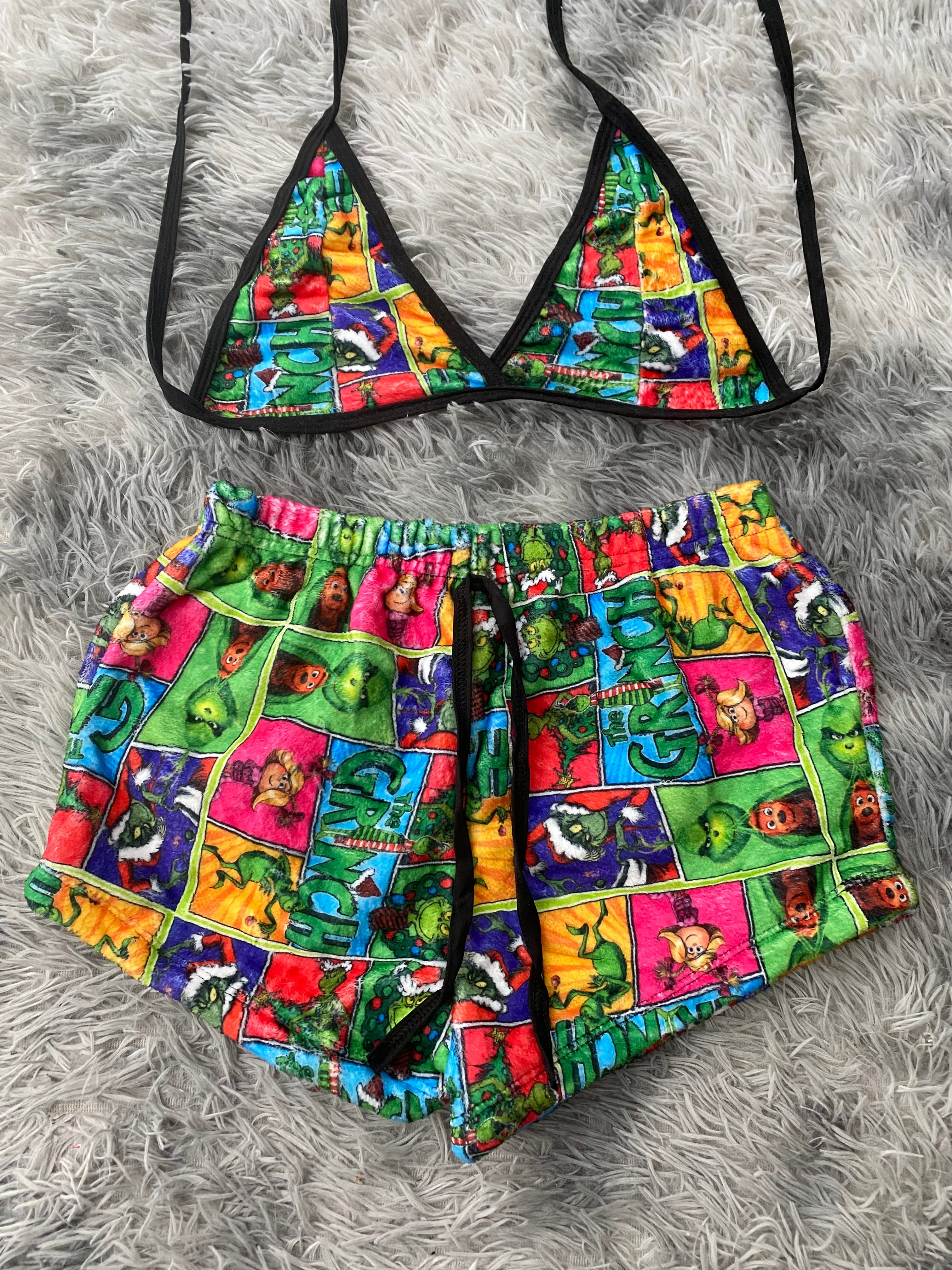 Grinch cuadros animados Top Con Short Afelpado
