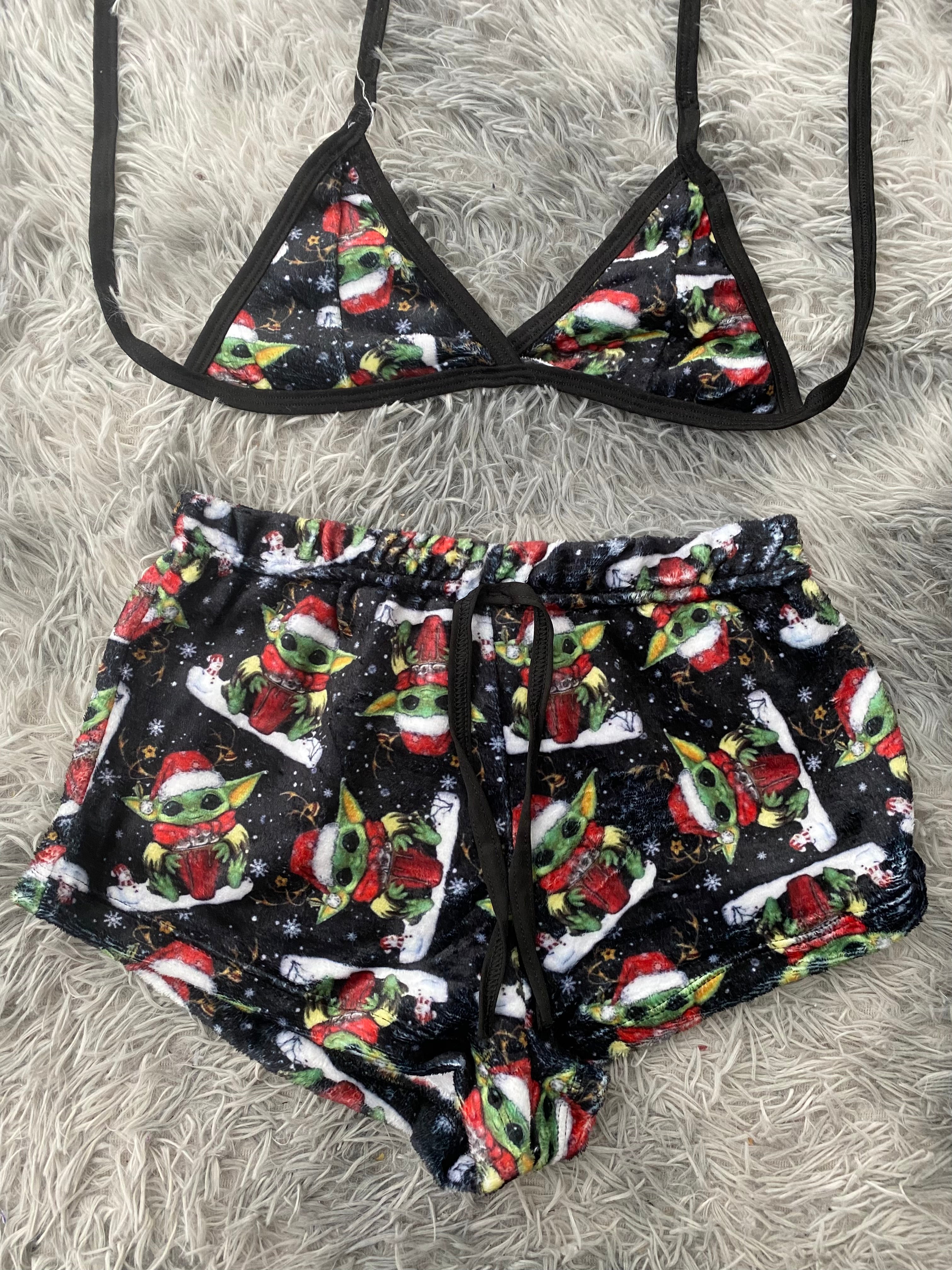 Baby Yoda navidad Top Con Short Afelpado