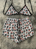 Santa Claus fondo blanco Top Con Short Afelpado