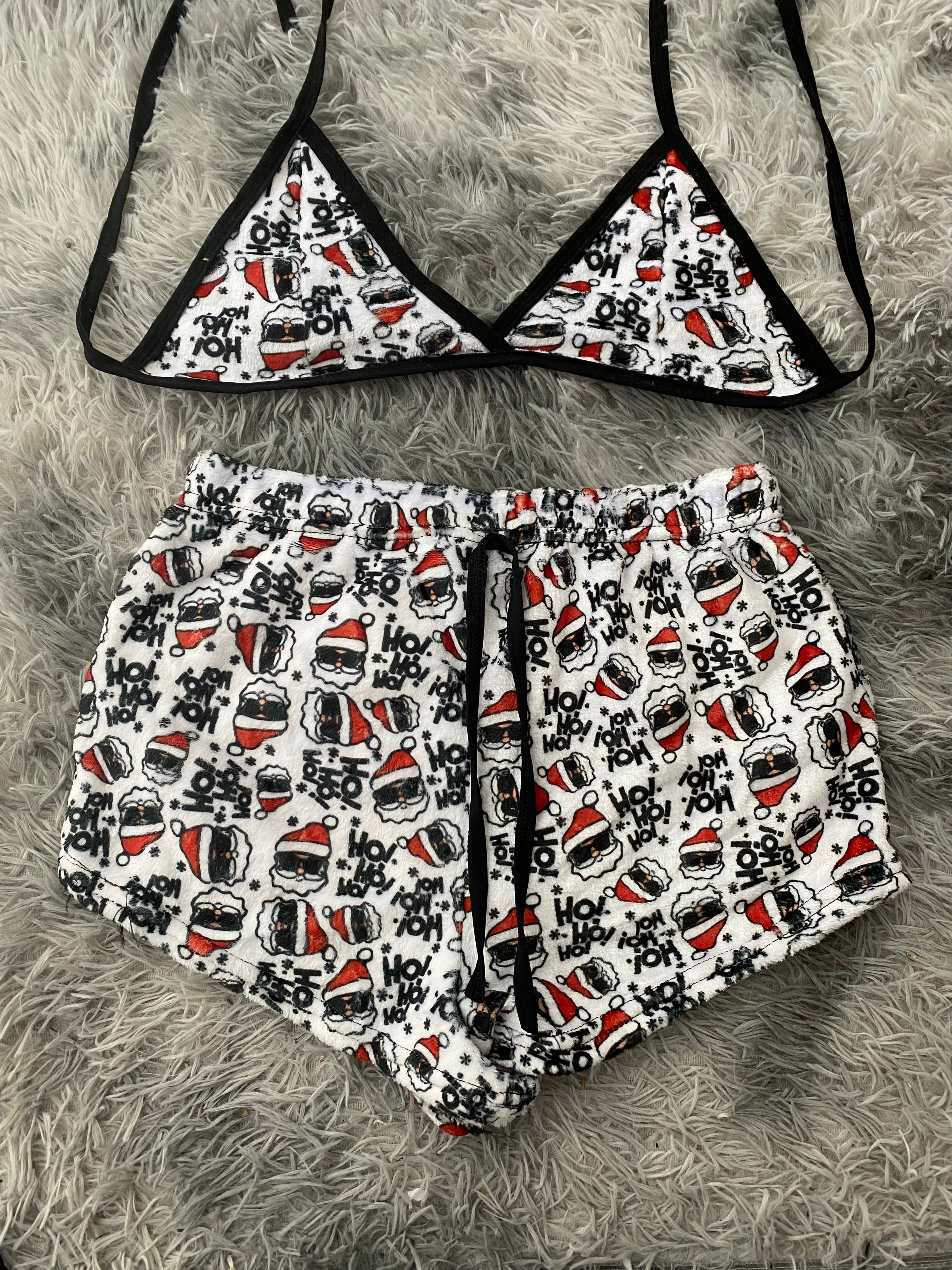 Santa Claus fondo blanco Top Con Short Afelpado