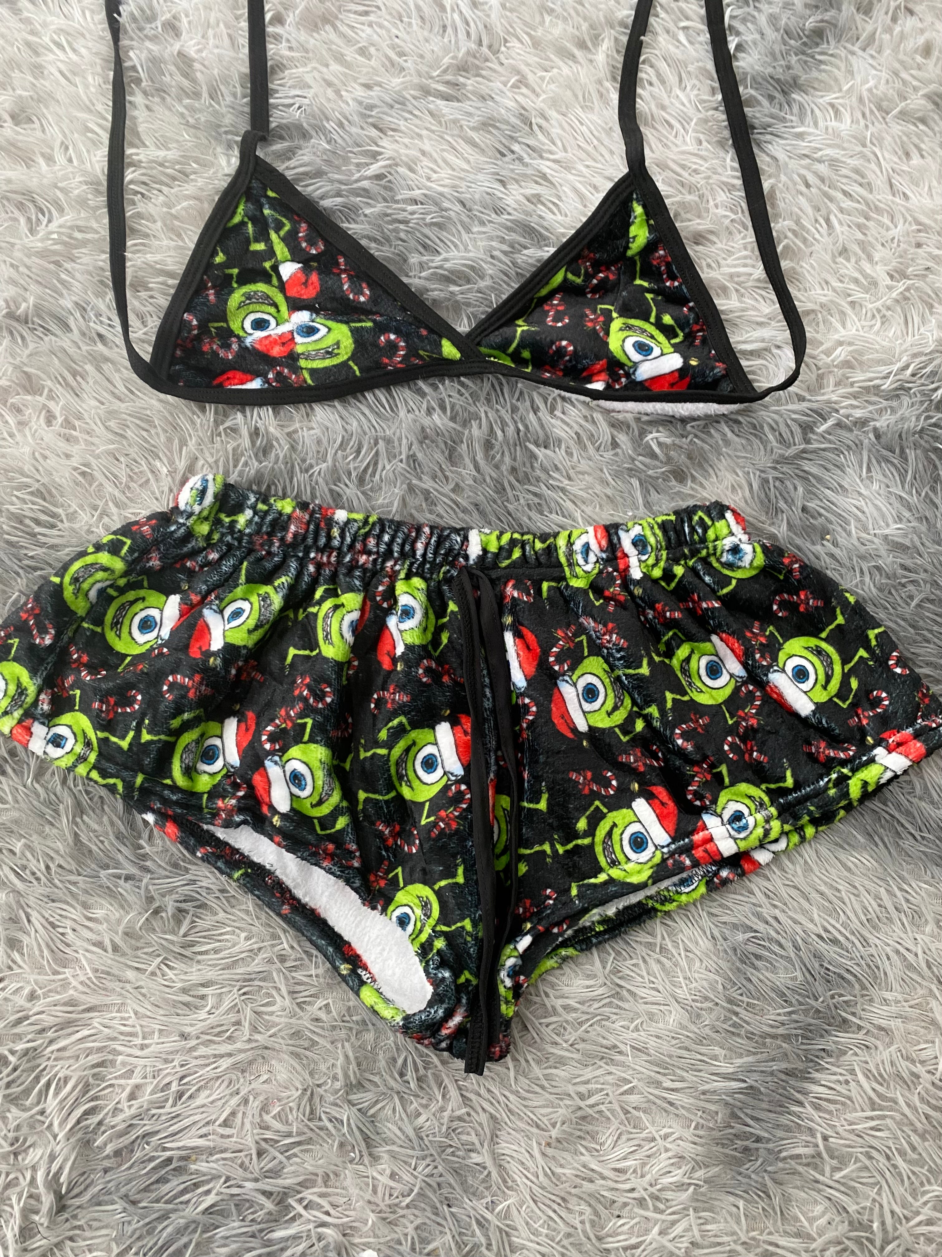 Mike Wazowski navideño Top Con Short Afelpado