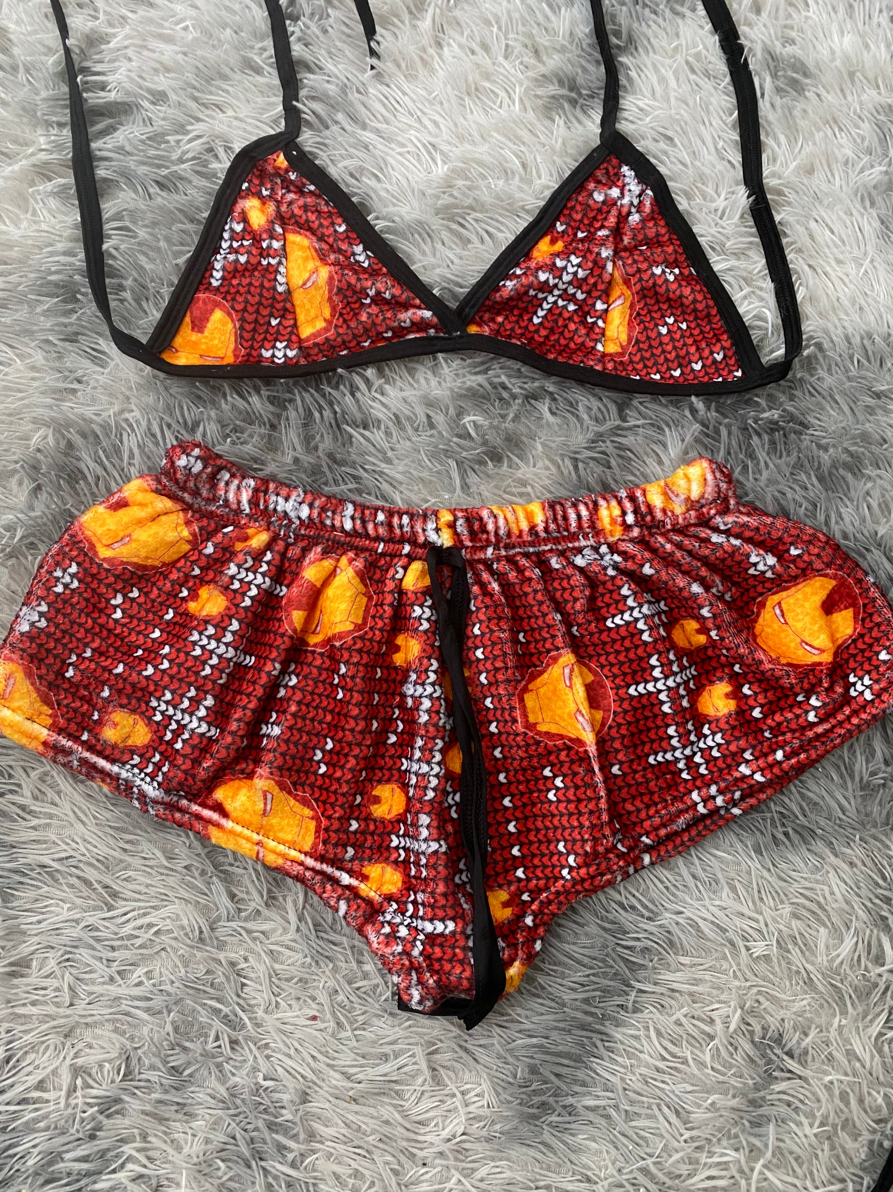 Iron man navideño Top Con Short Afelpado