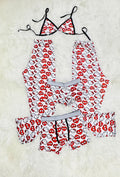 Spider Kitty Corazones Blanco Pijama De 5 Piezas
