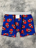 Spiderman Caras Fondo Azul Boxer Hombre Unitalla