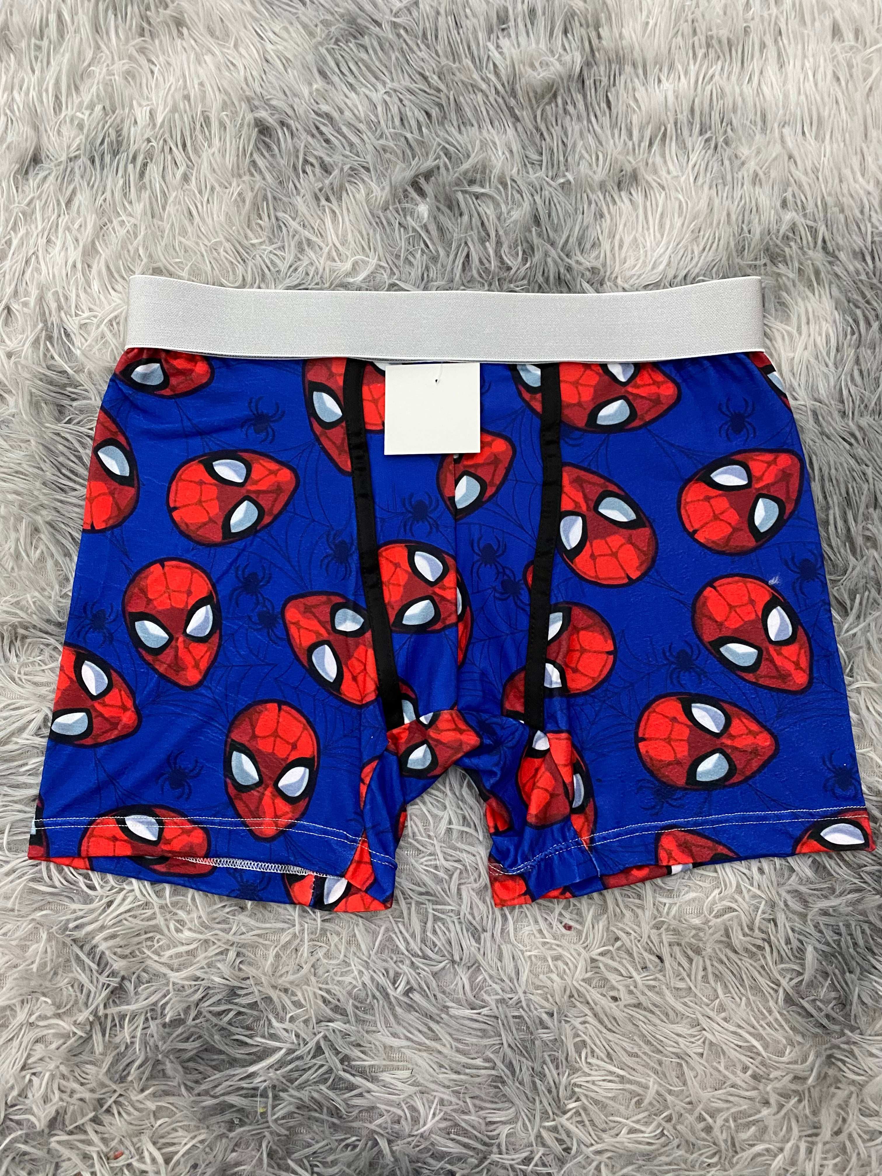 Spiderman Caras Fondo Azul Boxer Hombre Unitalla