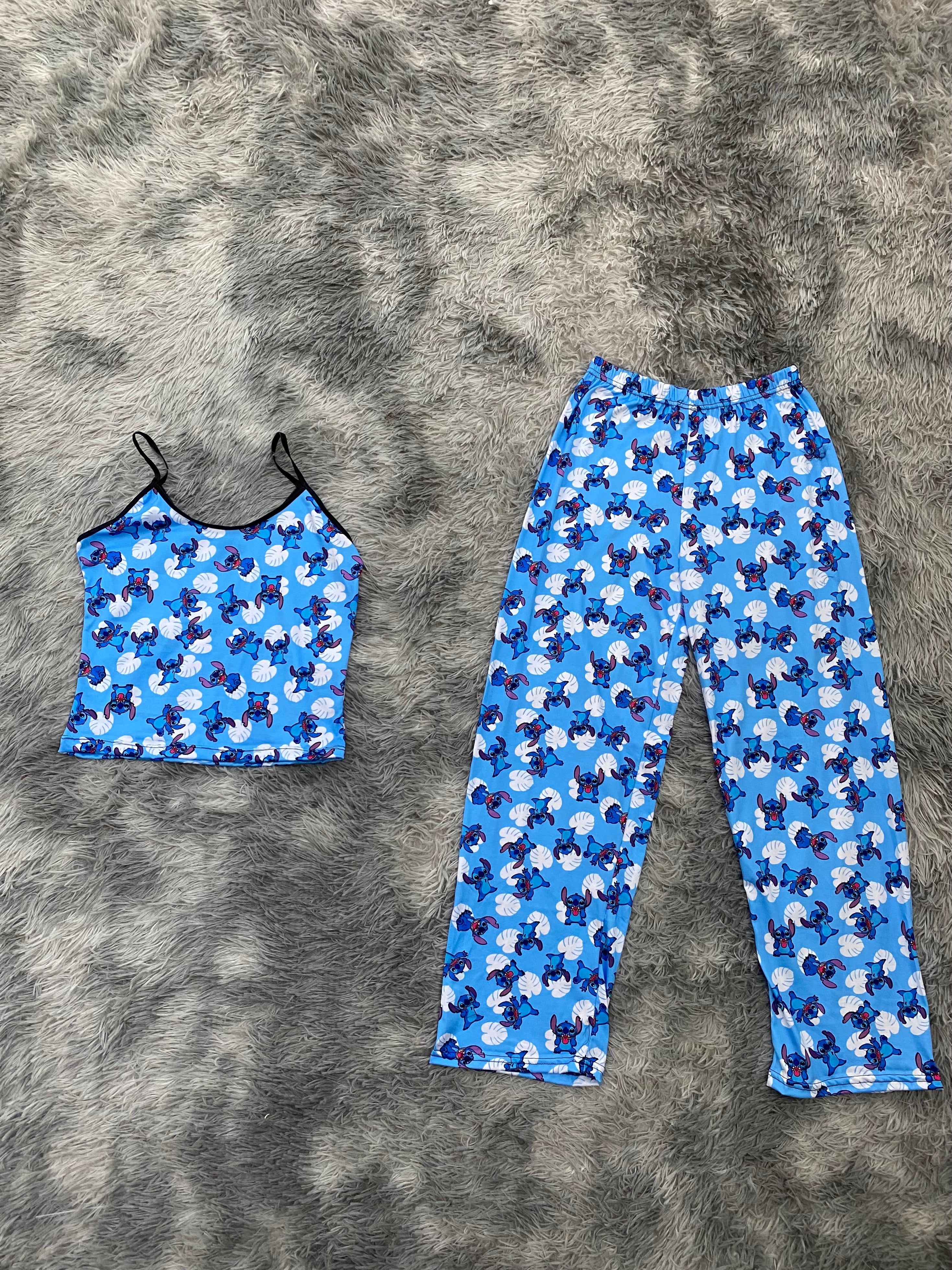 Stitch Flores Blusa Con Pantalón