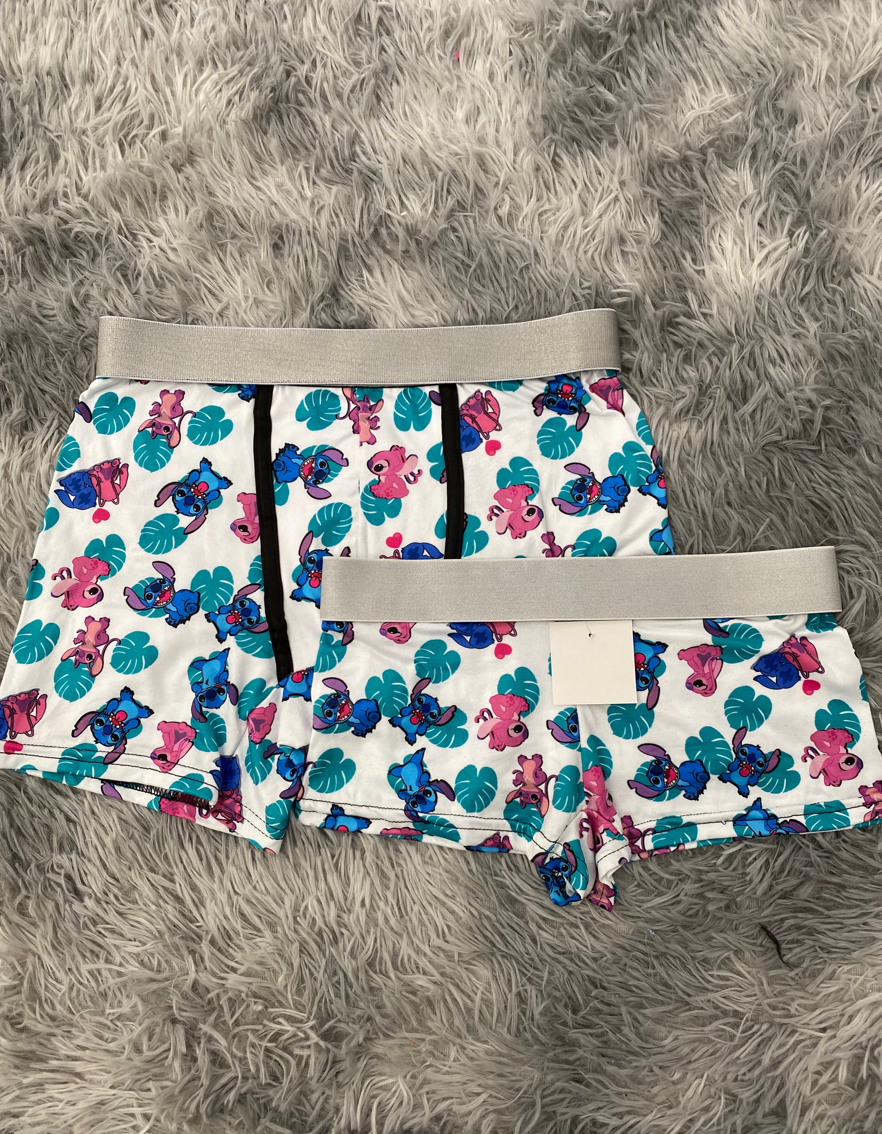Stitch Su Novia Fondo Blanco Duo Con Boxer Unitalla