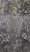 Snoopy Gris Valentines Pijama De 5 Piezas