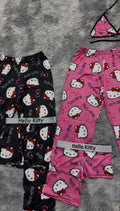 Hello Kitty Negro Rosa Pijama De 5 Piezas