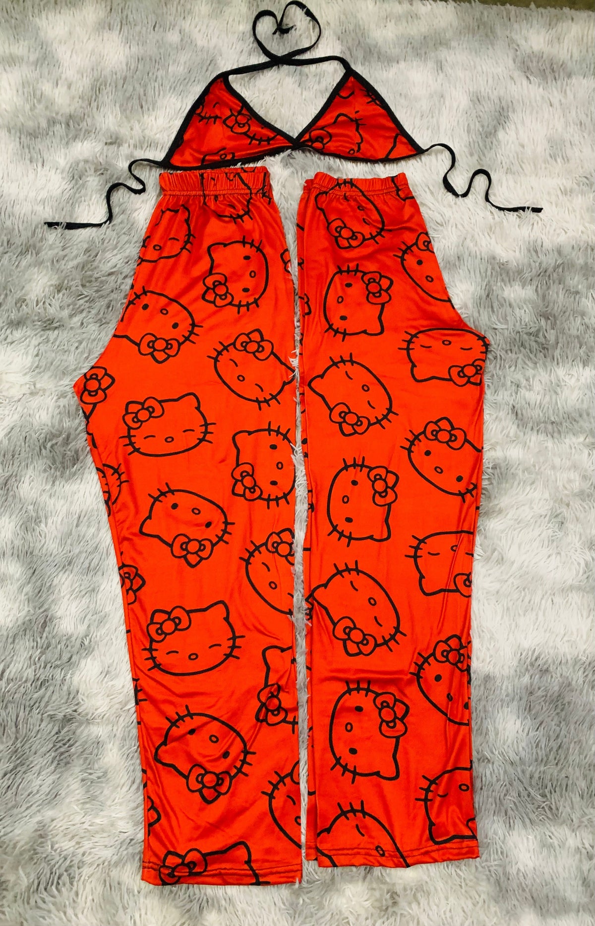 Hello Kitty Rojo Duo De Pijama Afelpada