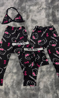Hello Kitty Negro Pijama De 5 Piezas