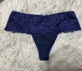 Tanga De Encaje Moño Azul Tanga De Dama