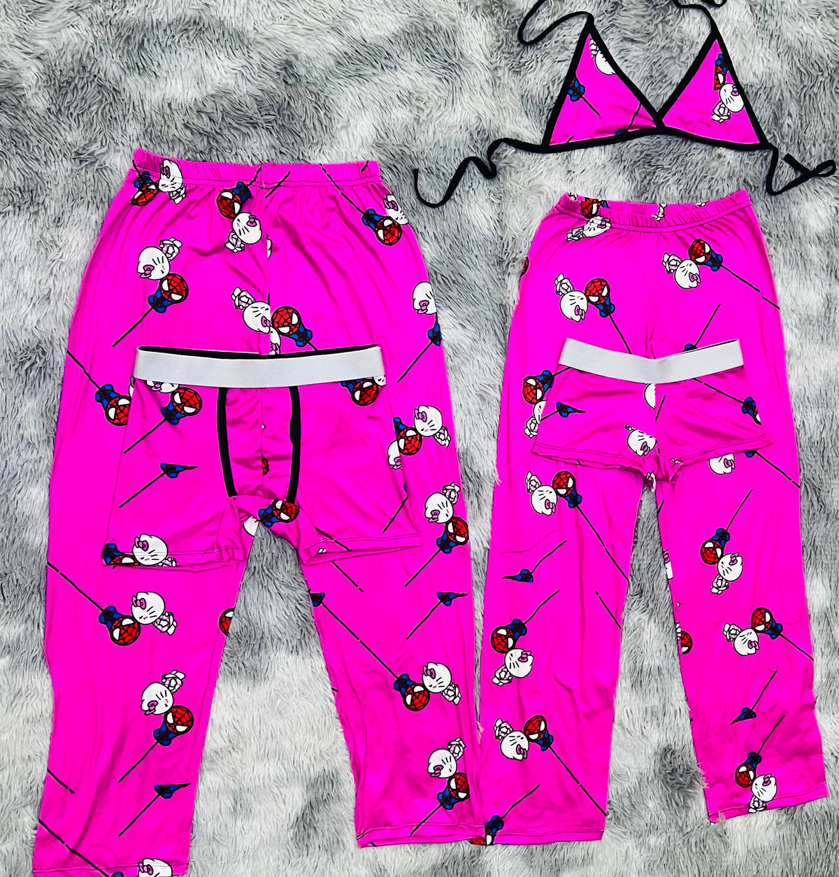 Spider Kitty Beso Rosa Pijama De 5 Piezas
